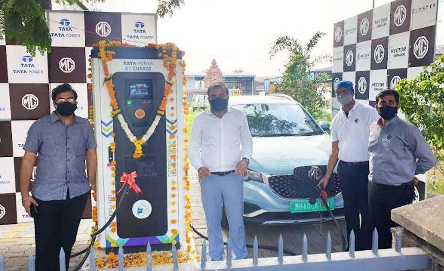 एमजी मोटर और टाटा पॉवर ने नागपुर में लगाया ईवी चार्जिंग स्टेशन