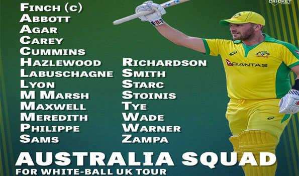 इंग्लैंड दौरे के लिए ऑस्ट्रेलिया ने 21 सदस्यीय टीम की घोषणा की