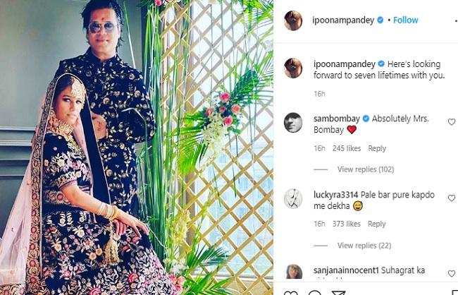 पूनम पांडे ने ब्वॉयफ्रेंड सैम संग रचाई शादी, वायरल हो रही है तस्वीरें