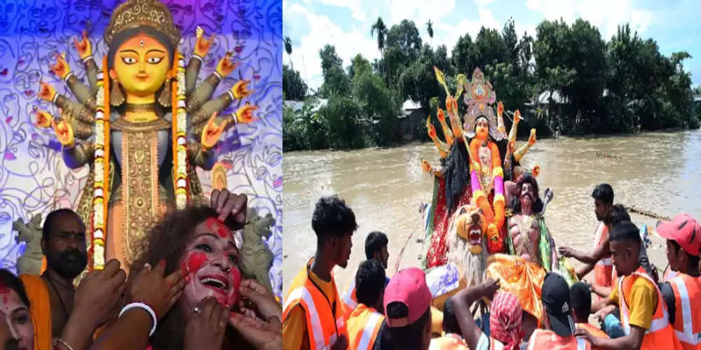 The five-day Durga Puja festival concludes with the immersion of the idols of Goddess Durga on 'Vijay Dashami' in West Bengal.