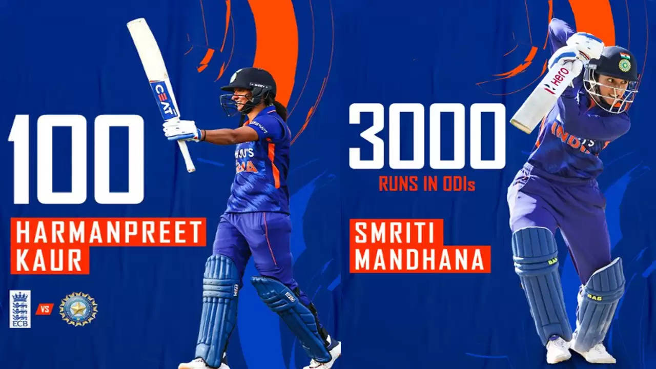 Smriti Mandhana the fastest Indian player to score 3000 runs in women's ODI, Harmanpreet Kaur, the first captain of Asia to score a century in England