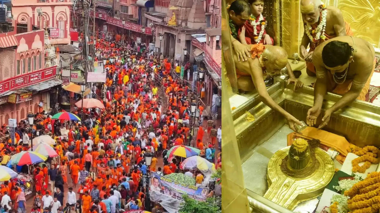 In Kashi Vishwanath, there was an influx of Shiva devotees for Jalabhishek and Dugdhabhishek, chanting of Chahuor Har Har Mahadev
